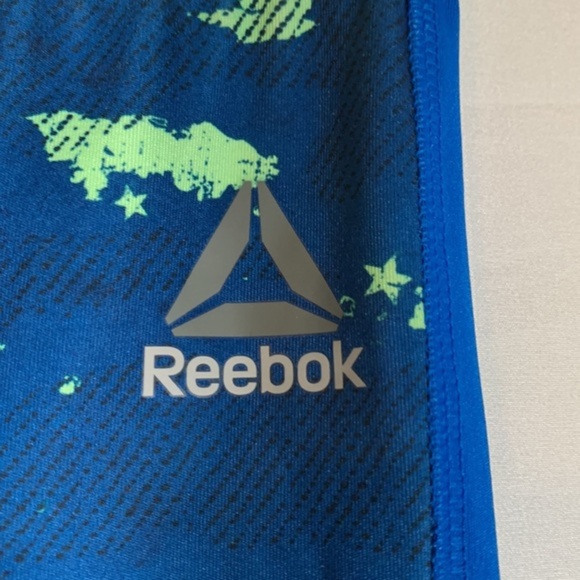 Reebok Blue & Green Cropped Athletic Leggings - Picture 6 of 9